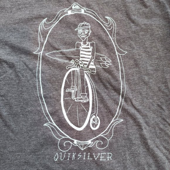 Quiksilver graphic design grey T-shirt man's size M - Picture 2 of 5